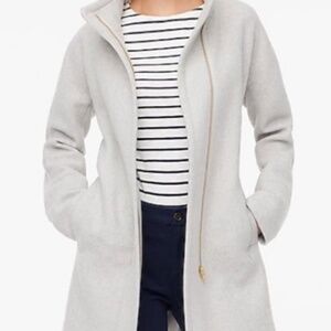 J. Crew Factory City Cocoon Grey Wool Pea Coat